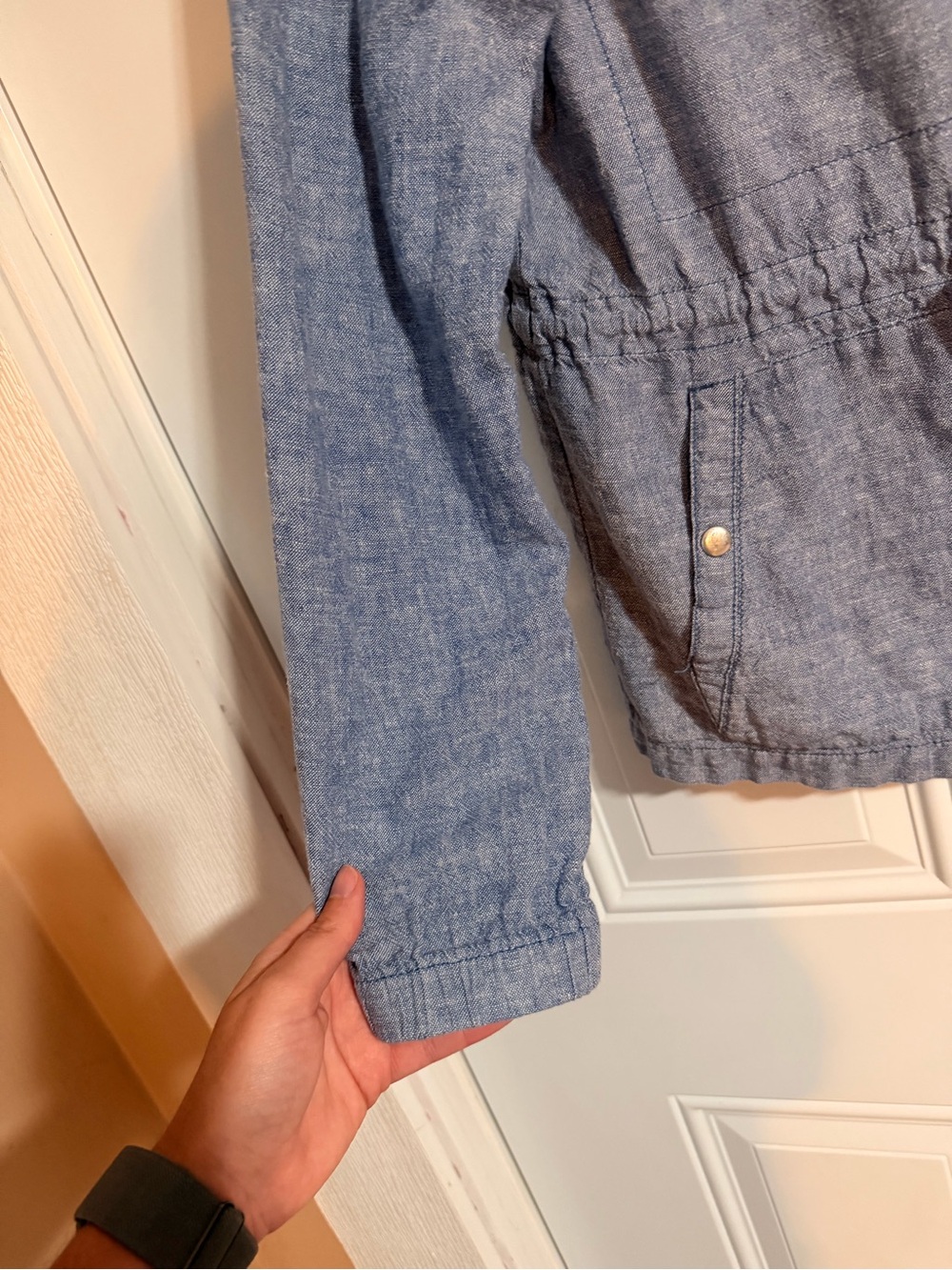 Old Navy Light Blue Drawstring Utility Jacket - Picture 2 of 6